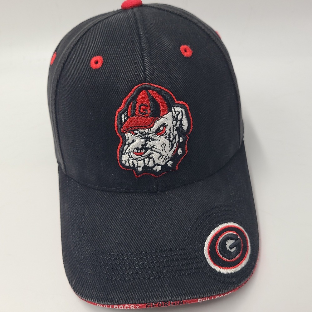 Vintage Georgia Bulldogs Hat Adjustable Starter Black Red NCAA University Men